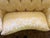 1990s Vintage Sherrill Yellow Gold Foral Damask Tufted Sofa With Tuxedo Skirt & Throw Pillows For Sale - Image 5 of 11