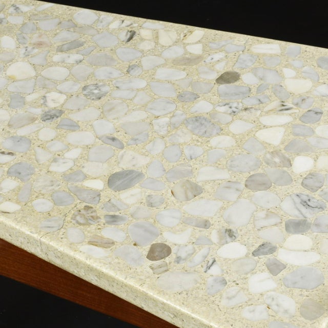 Pair of Sculptural Walnut and Terrazzo Side Tables Attributed to John Keal For Sale - Image 10 of 11