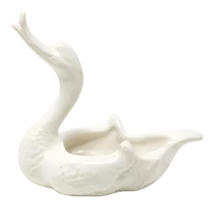 Vintage Hull Pottery Ceramic White Swan Ashtray