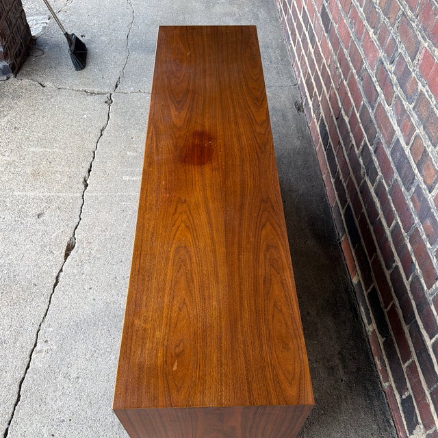 American of Martinsville Wonderwood Walnut & Cane Credenza / Sideboard Dresser For Sale - Image 10 of 12