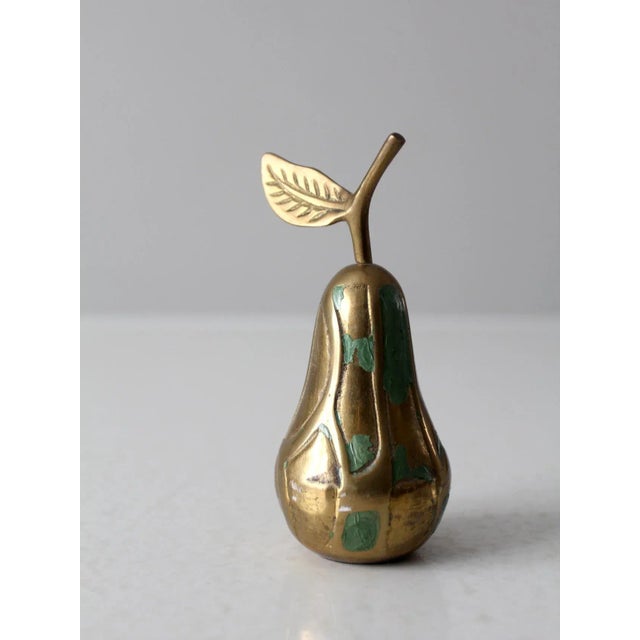 Mid Century Brass Pear Paperweight For Sale - Image 4 of 9