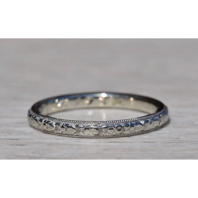 Contemporary The Camargo: Antique Ladies Signed 18K Eternity Wedding Band For Sale - Image 3 of 7
