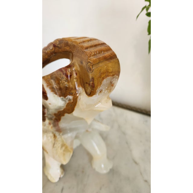 Vintage Large Carved Onyx Elephant Sculpture For Sale - Image 11 of 18