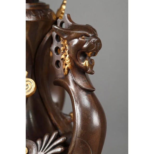 Metal Large 19th Century Bronze Candelabra, Set of 2 For Sale - Image 7 of 18