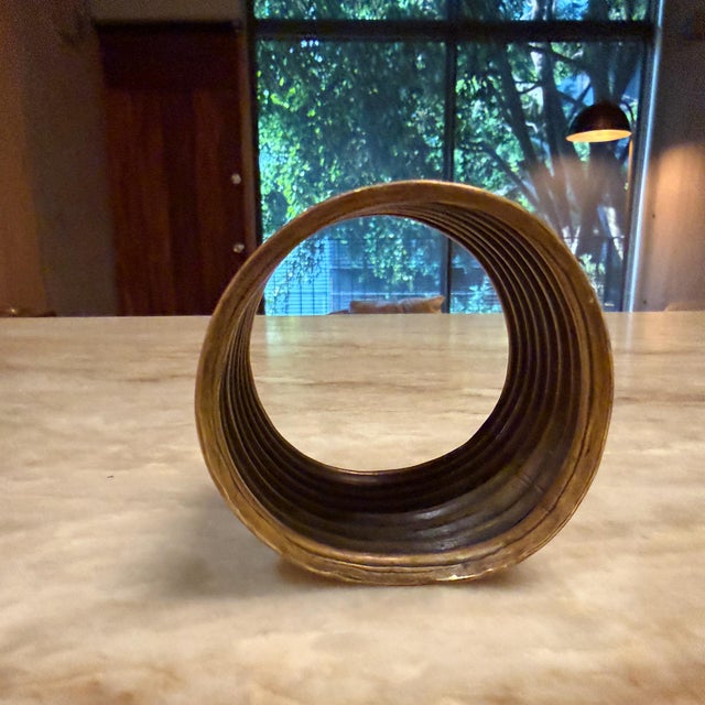 Metal Mid-Century Brutalist Bangle Bracele Ellamarie Woolley Copper Decor For Sale - Image 7 of 8