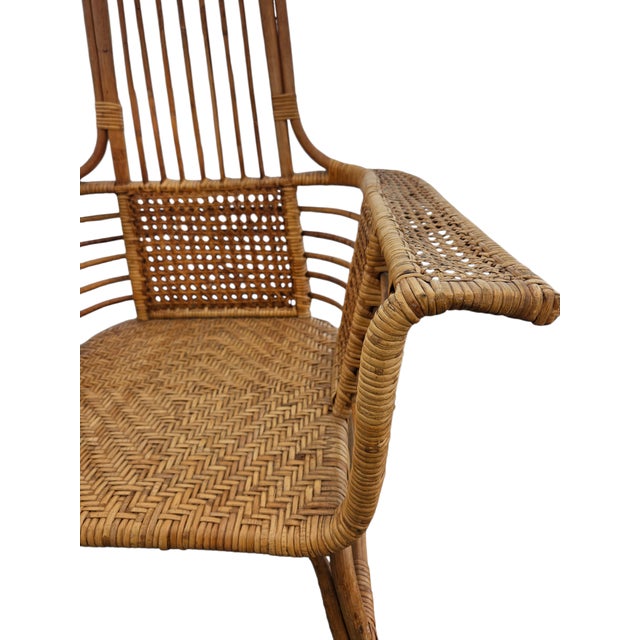 Pair of Wicker Chairs Form 1960 Attributed to Russel Wright For Sale In West Palm - Image 6 of 11