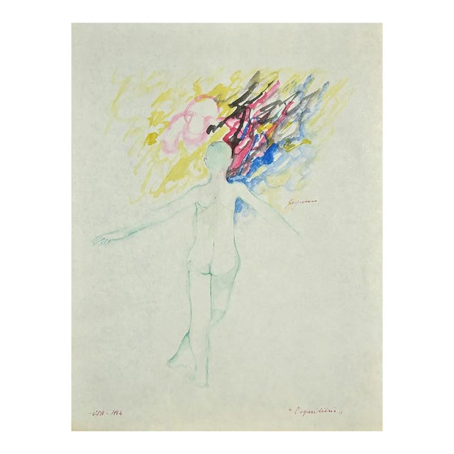 Danilo Bergamo - The Balance - Watercolor - 1964 For Sale