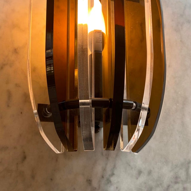 1990s Vintage Wall Lights in Acrylic, 1980s, Set of 2 For Sale - Image 5 of 18