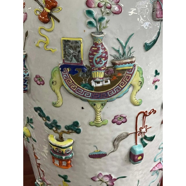 19th Century 19th Century Famille Rose Lamps - A Pair For Sale - Image 5 of 13