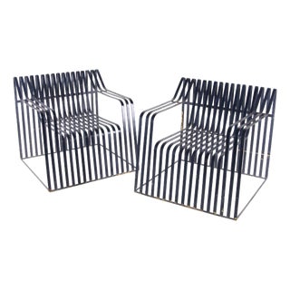 Vintage Metal Armchairs, 1970s, Set of 2 For Sale
