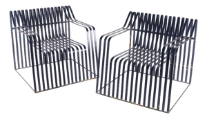 Vintage Metal Armchairs, 1970s, Set of 2