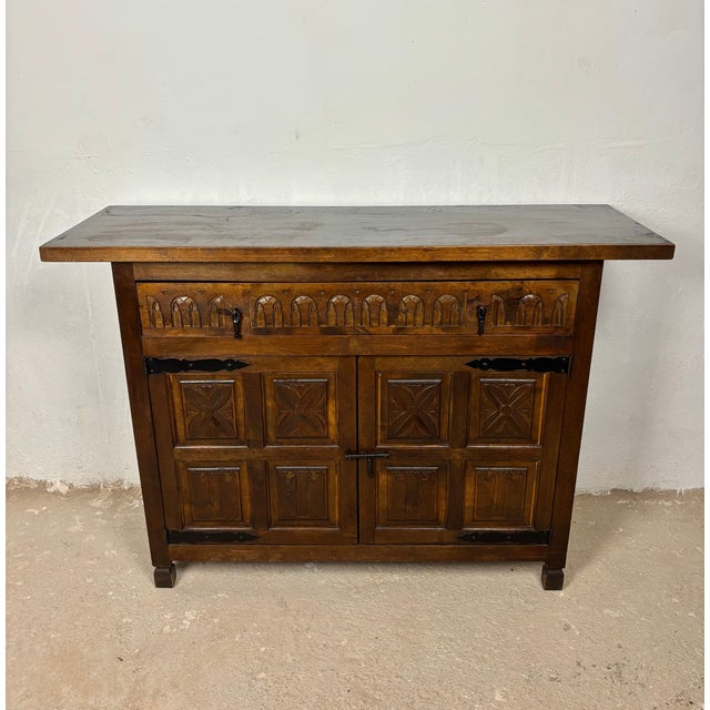 Castilian Rustic Cabinet Chest With One Drawer, 1940s For Sale - Image 4 of 10