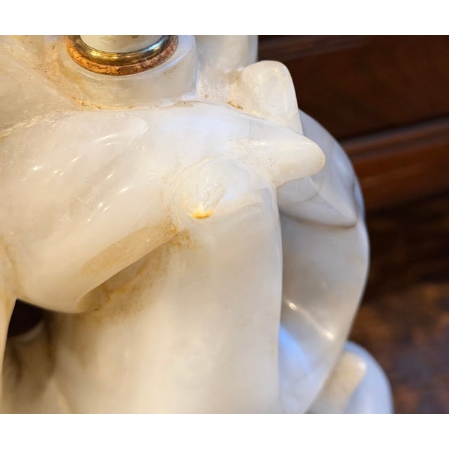 1951 Maurizio Tempestini for Lightolier Alabaster Flame Table Lamps - a Pair For Sale - Image 15 of 15