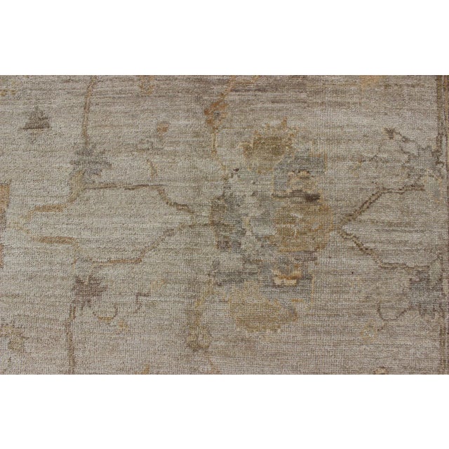Textile Angora Turkish Oushak Large Rug With All-Over Design in Light Neutral Colors For Sale - Image 7 of 13