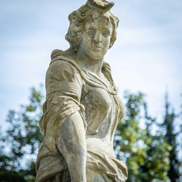 Garden Sculpture of Goddess Hera with Peacock, 1800s For Sale - Image 6 of 14