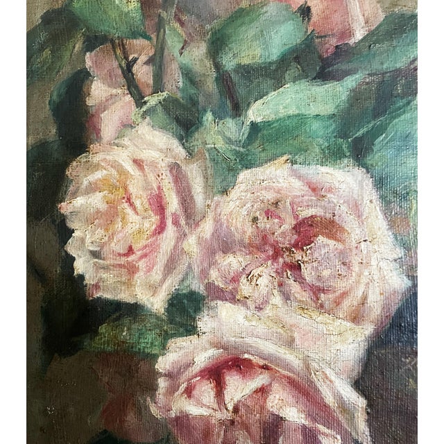 Flowers in a Vase, 1900, Oil on Canvas, Framed For Sale - Image 3 of 17