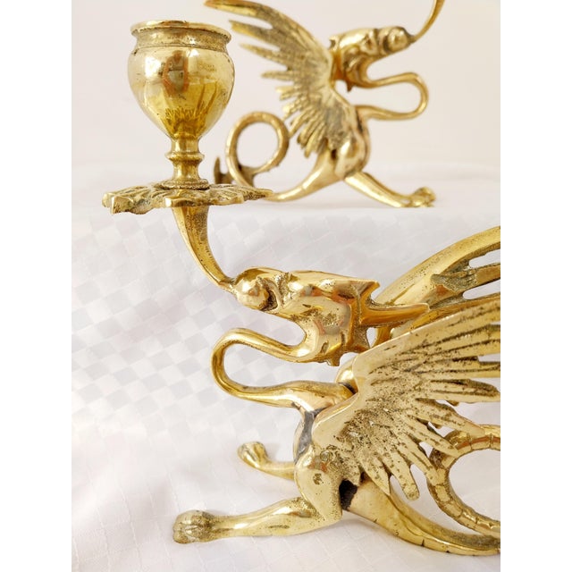 Copper Vintage Brass Dragon Candleholders, 1960s, Set of 2 For Sale - Image 8 of 10
