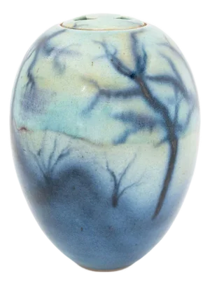 Signed Modern Glazed Art Pottery Covered Jar