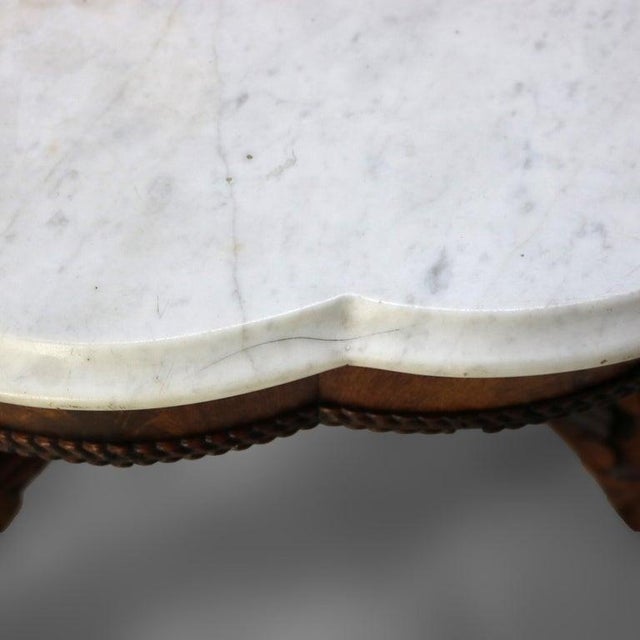 Antique Berkey and Gay School Victorian Carved Mahogany & Rosewood Table C1880 For Sale - Image 10 of 13