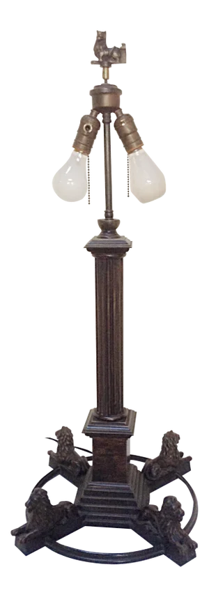 Bronze Lions Lamp