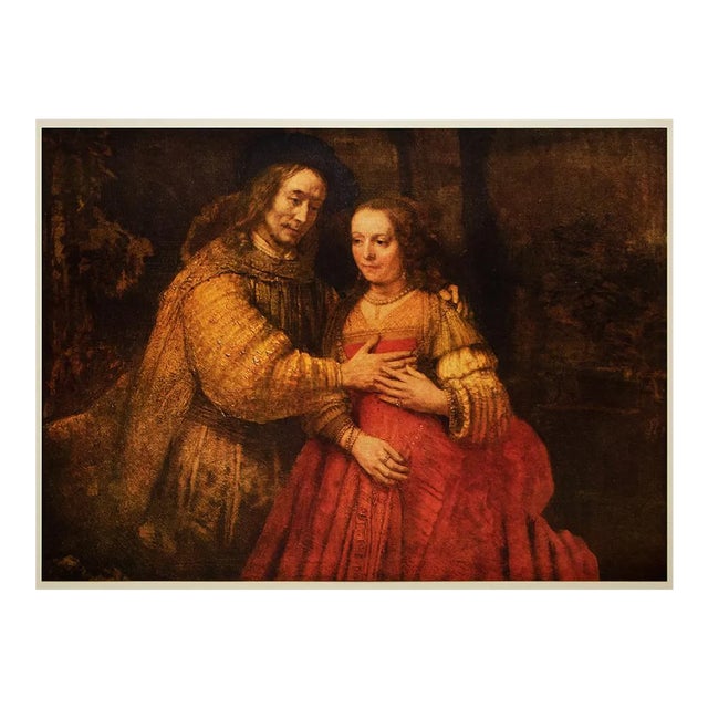 1954 After Rembrandt Van Rijn "The Bridal Couple", Vintage Full-Color Print For Sale