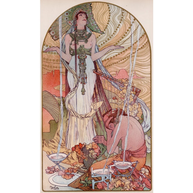 Alphonse Mucha, Incantation (aka Salammbô), Nude, 1897, Lithograph on Paper For Sale - Image 11 of 11