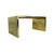 Vintage brass-clad coffee table with rounded "waterfall" style edges and copper nailheads. Although brass shows some signs...