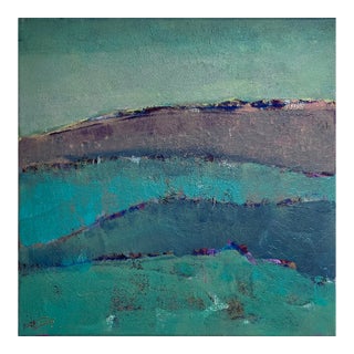 Bay View Abstract Mixed-Media Painting For Sale