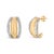 Contemporary Gold Vermeil 1/10 Cttw Diamond Bold Half Hoop Earrings, Pair For Sale - Image 3 of 4