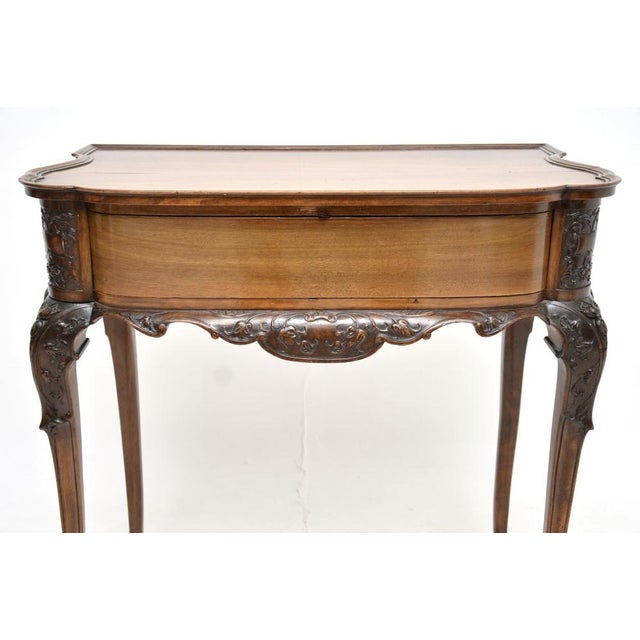 Antique Victorian Carved Walnut Console Table, 1860s For Sale - Image 15 of 16
