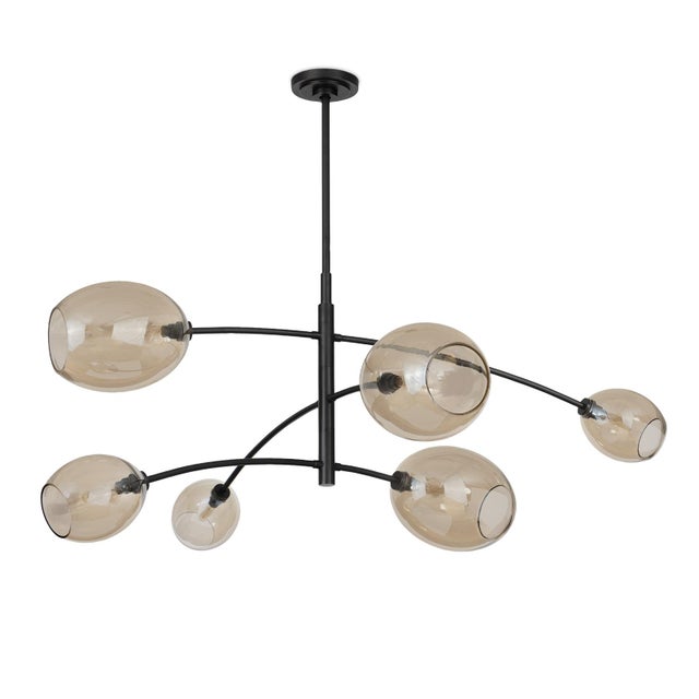 Mid-Century Modern Regina Andrew Artemis Mobile Chandelier, Oil Rubbed Bronze with Champagne Glass For Sale - Image 3 of 8