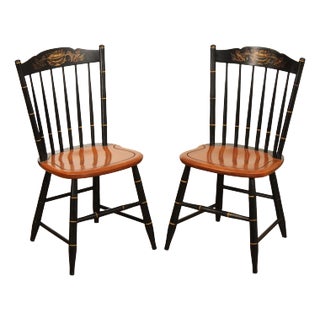 Hitchcock Vintage Pair of Stencil Decorated Side Chairs For Sale