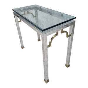 MCM Chrome and Glass Console Table