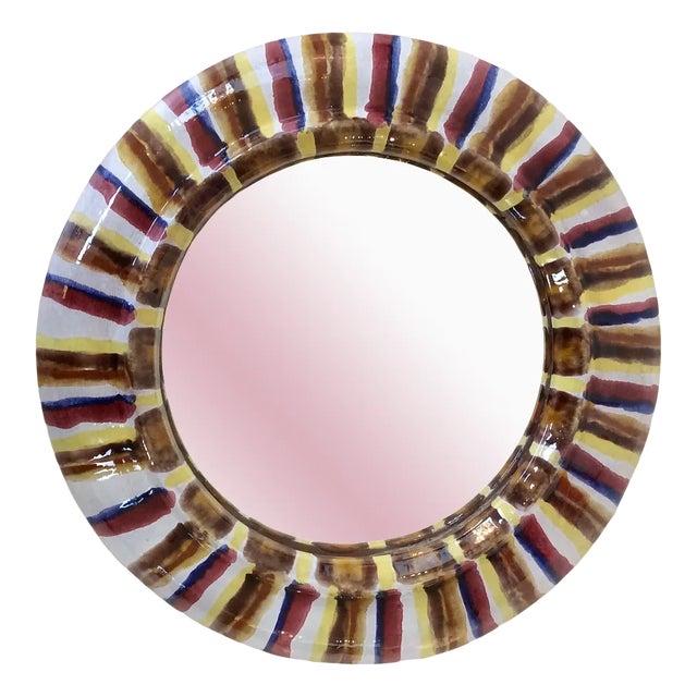 Ceramic Wall Mirror, France, 1960s For Sale