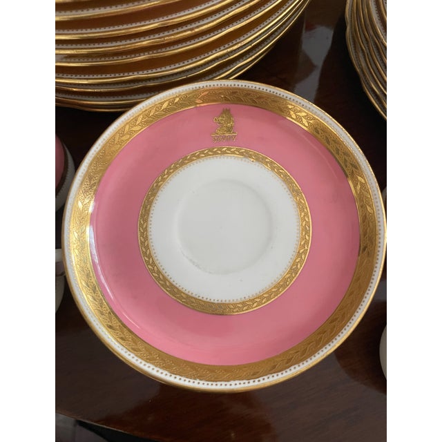 Metal Service for 12 Pink and Gold Minton Plates, Bowls and Salad Plates For Sale - Image 7 of 12
