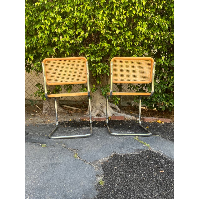 1980s Vintage 1980s Cesca Style Chairs - A Pair in the Style of Marcel Breuer For Sale - Image 5 of 7