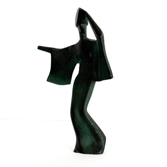 Mid 20th Century Set of Three Japanese Modernist Cast Iron Figural Sculptures, Mid-Century For Sale - Image 5 of 9