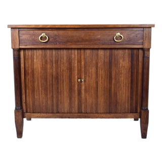 Tambour Door French Empire Style Cherry Server Cabinet Console Table by Kindel For Sale