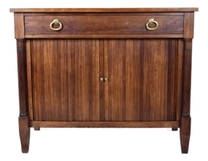 Tambour Door French Empire Style Cherry Server Cabinet Console Table by Kindel