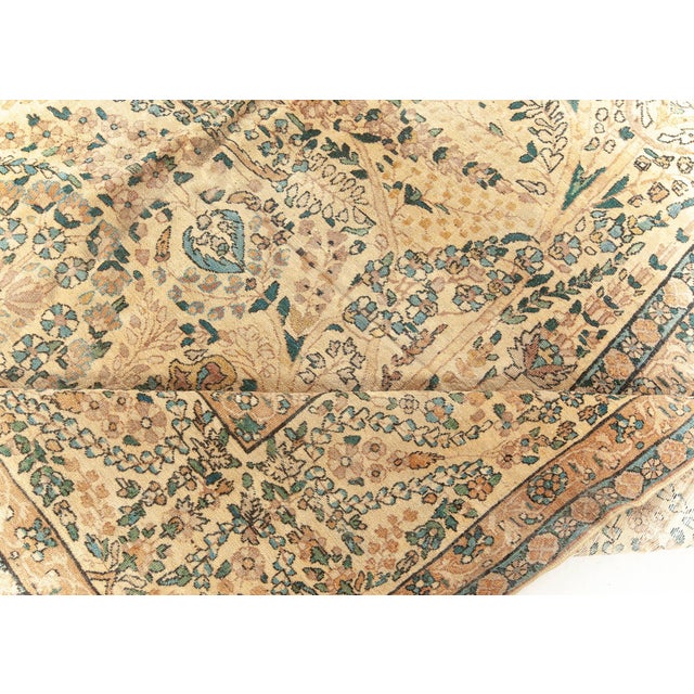 Authentic Persian Kirman Handwoven Wool Carpet For Sale - Image 9 of 9