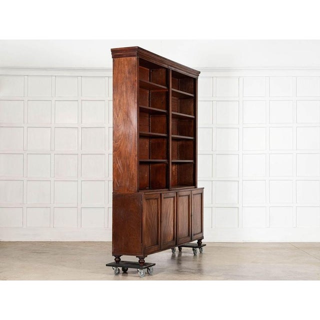 Large Antique English Mahogany Bookcase, 1870 For Sale - Image 3 of 18