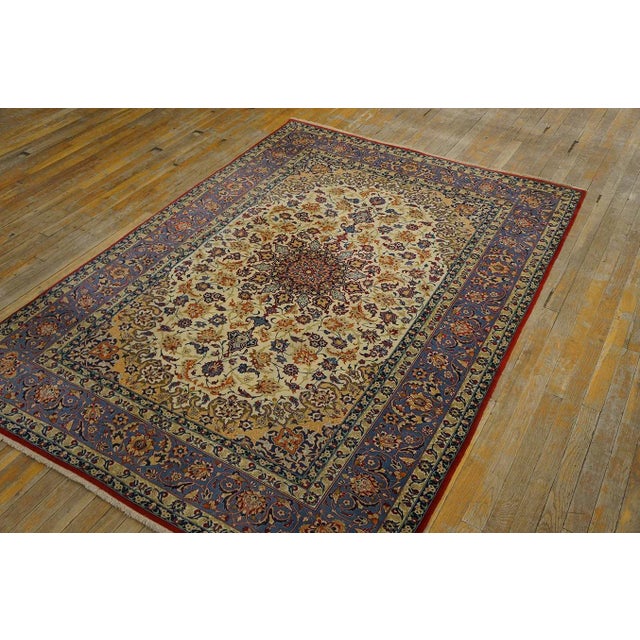 Persian Antique Persian Isfahan Rug For Sale - Image 3 of 9