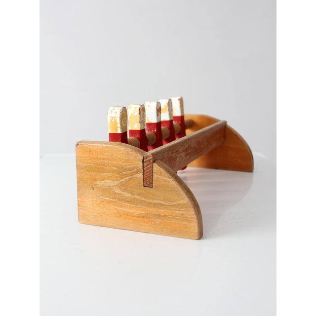 Mid-Century Wooden Tabletop Bowling Game For Sale - Image 11 of 13