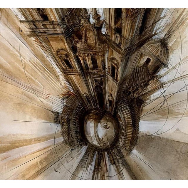 Abraham Pinto, Cathedral, Oil on Wood, Framed For Sale - Image 4 of 6