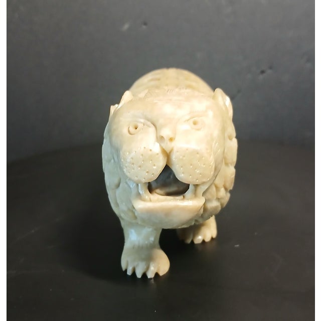 How did they do it? This amazing old carving is of an impressive lion with reticulated sides hollowed out revealing a...