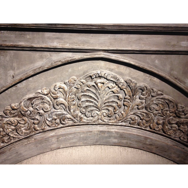 Gray Hand Carved Arch Headboard Chairish
