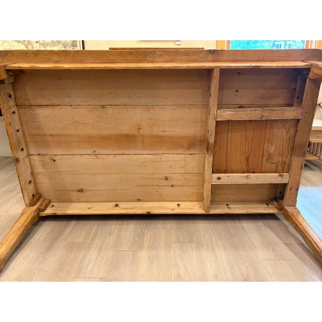 Antique Irish Pine Country Farm Work Table For Sale - Image 10 of 12