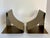 Mid-Century Modernist Sculptural Solid Brass Bookends Attributed to Sarried For Sale - Image 9 of 12