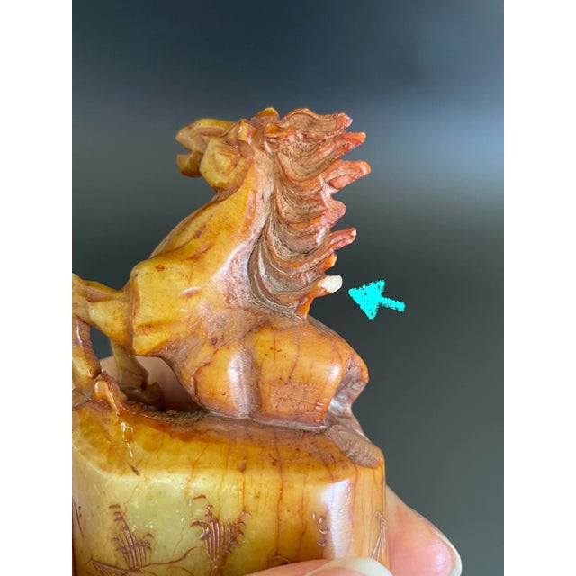 Antique Hand Carved Chinese Zodiac Horse Stone Seal For Sale - Image 10 of 12