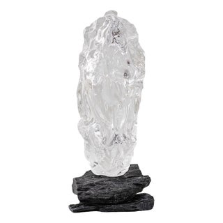 Arctic Circle Series Sculpture #3 in Glass and Stone by Szkło Studio For Sale
